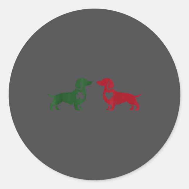 Adesivo Cute Dachshund Valentines Patrick's Day Lover Dog  (Frente)