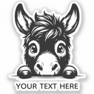 Adesivo Cute Donkey Kiss-Cut Sticker with Custom Text