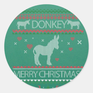 Adesivo Cute Donkey Ugly Sweater Christmas Holiday Winter