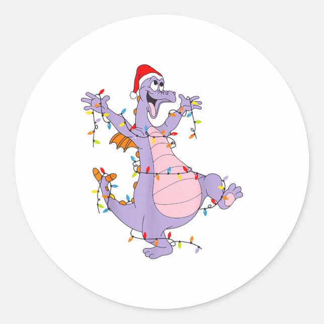 Adesivo Cute Dragon Christmas Lights Santa Hat Animal Men  (Frente)