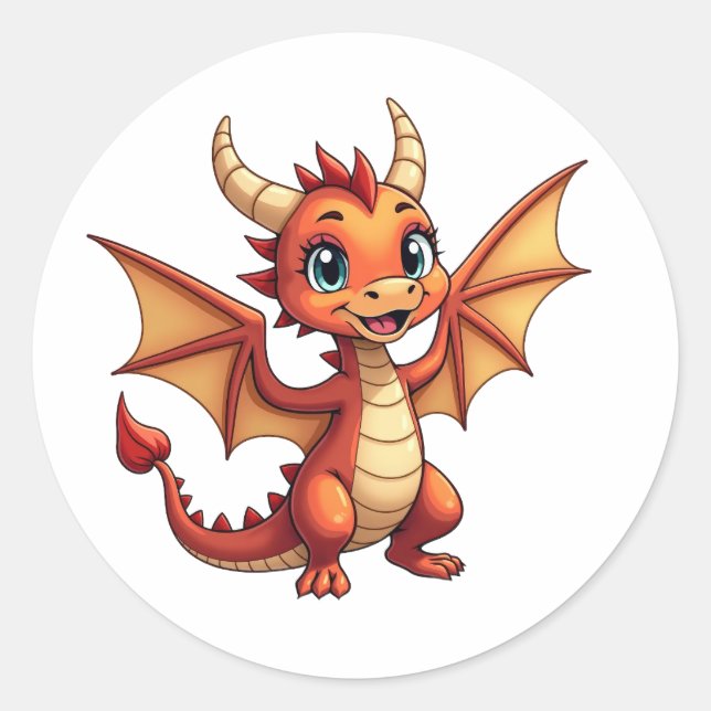 Adesivo Cute Dragon Sticker for Every Occasion (Frente)