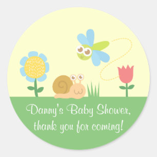 Adesivo Cute Dragonfly And Snail Garden Thank You Stickers