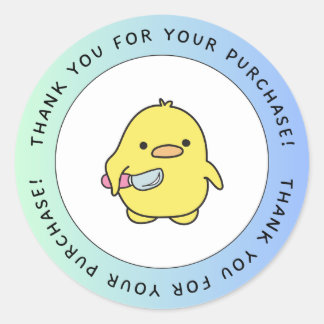 Adesivo Cute Duck Thank You Sticker
