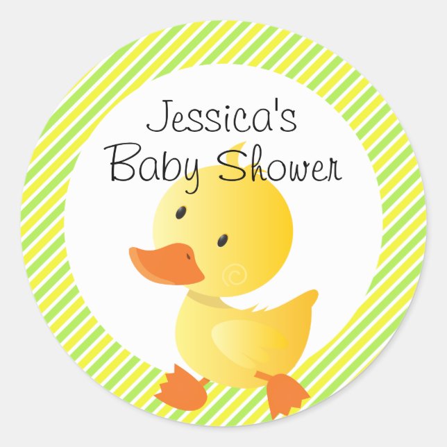 Adesivo Cute Duckie e Stripes Personalizados (Frente)