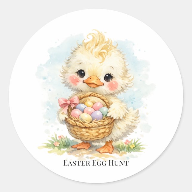Adesivo Cute Duckling Easter Egg Party (Frente)