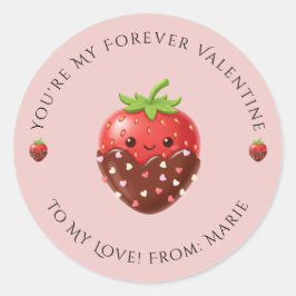 Adesivo Cute Editable Strawberry Valentine Sticker