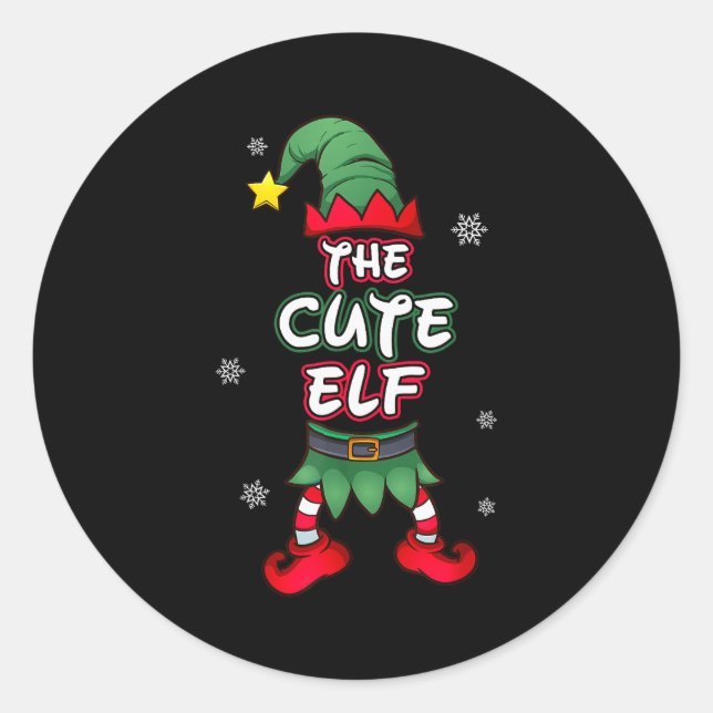 Adesivo Cute Elf Christmas Pajamas Pjs Matching Family Gro (Frente)