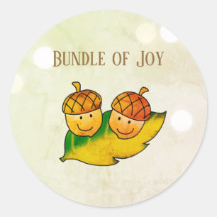 Adesivo Cute Fall Acorn Pacote de Alegria Twin Bebê