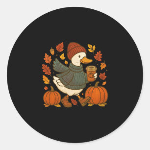 Adesivo Cute Fall Pato de Abóbora com Tempero de Café de O
