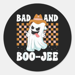 Adesivo Cute Fantasma Luxuoso Ruim E Boo-Jee Halloween