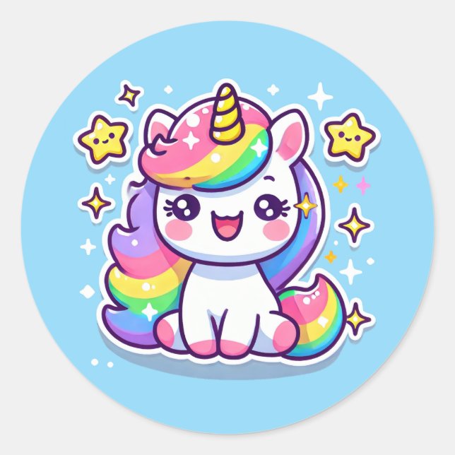 Adesivo Cute Fantasy Unicorn (Frente)