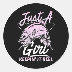 Adesivo Cute Fishing Engraçado Mantendo a Linha Mulheres R