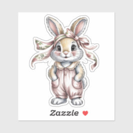 Adesivo Cute Floral Bunny Girl Baby Shower