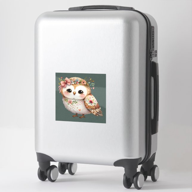 Adesivo Cute Floral Owl with Bow (Mala)