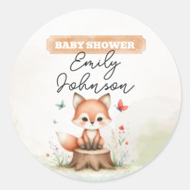 Adesivo Cute fox baby shower