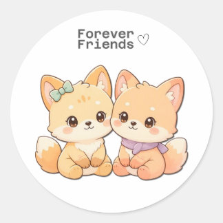 Adesivo Cute Fox Forever Friends – Friendship Sticker