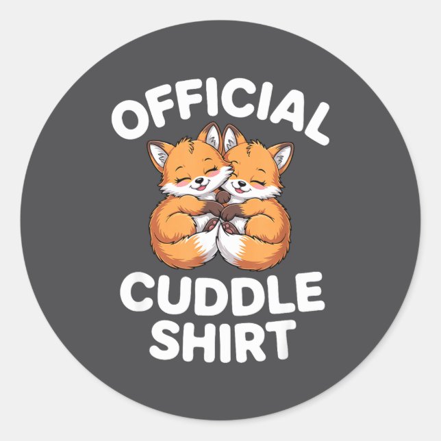 Adesivo Cute Fox Snuggle Couple This Is My Cuddle  (Frente)