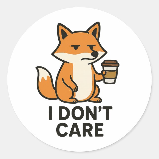 Adesivo Cute Fox Sticker – Cozy Animal Illustration (Frente)