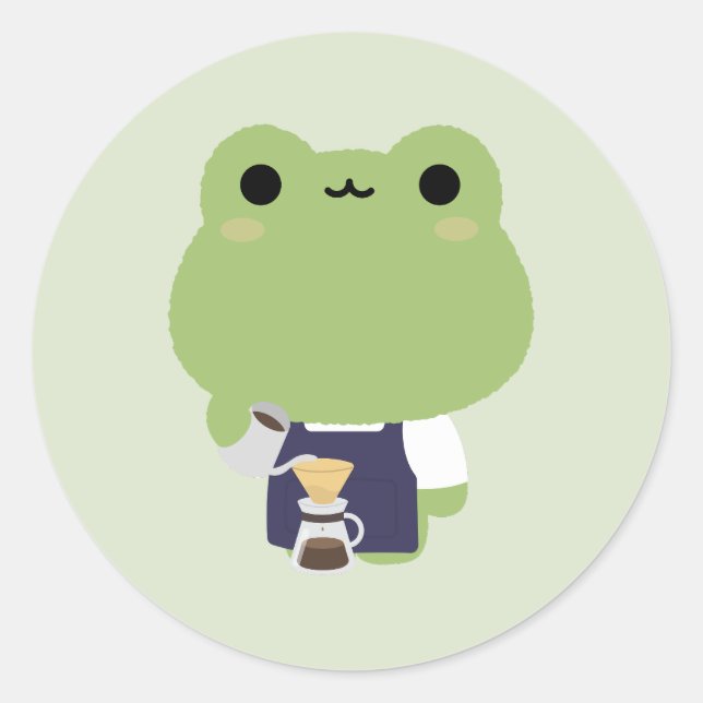 Adesivo Cute Frog Barista (Frente)