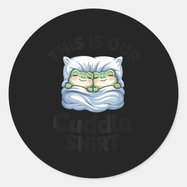 Adesivo Cute Frog Couple This Is Our Cuddle  (Frente)