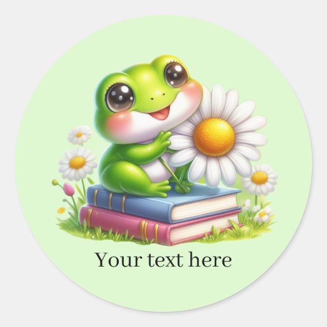 Adesivo Cute frog lovers customizable  (Frente)