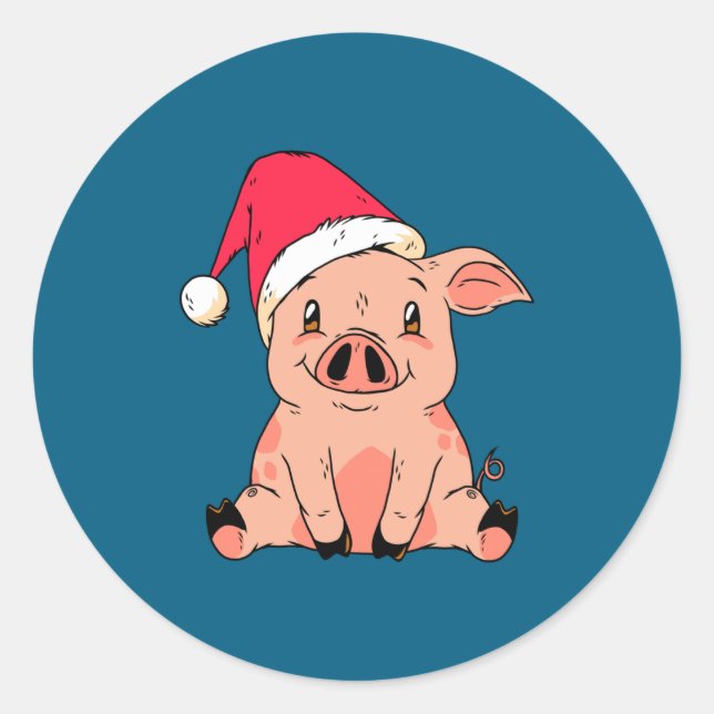 Adesivo Cute G With Santa Claus Hat Christmas Long Sleeve  (Frente)