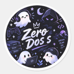 Adesivo Cute Gamer Ghost Zero Doss - Cod Estético
