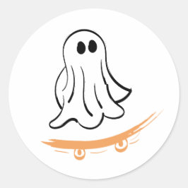 Adesivo Cute ghost on skateboard