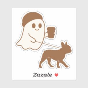 Adesivo Cute Ghost Walking Frenchie