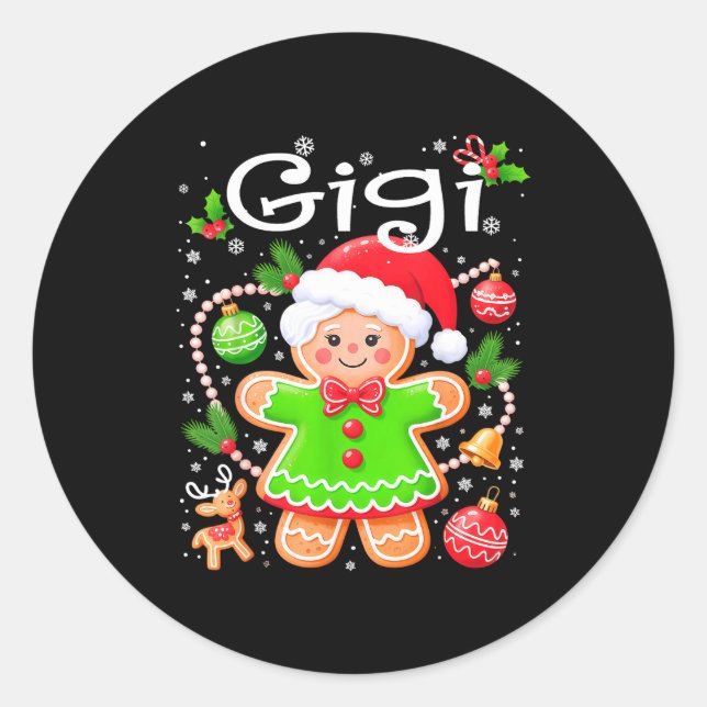Adesivo Cute Gigi Gingerbread Family Matching Christmas Co (Frente)