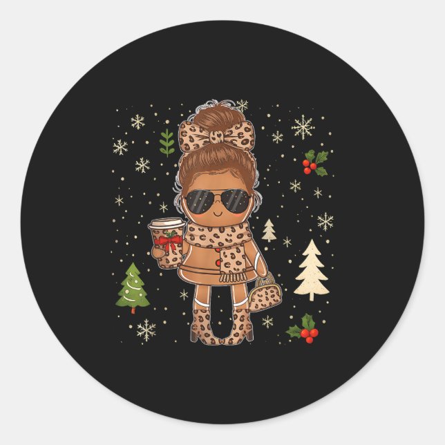 Adesivo Cute Gingerbread Christmas Snow Xmas For Men Women (Frente)