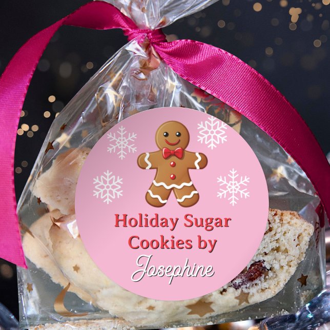 Adesivo Cute Gingerbread Man Sweets Cookies Gift Labels (Criador carregado)