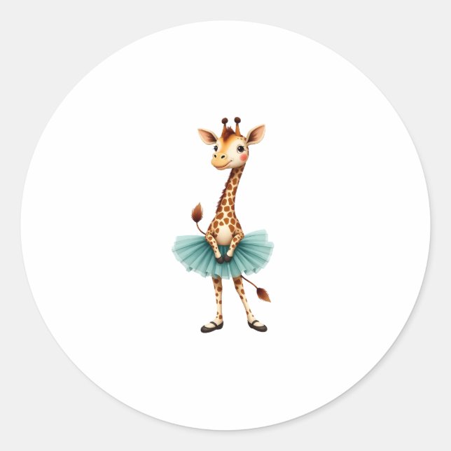 Adesivo Cute giraffe in a tutu dancing as a ballerina, gif (Frente)