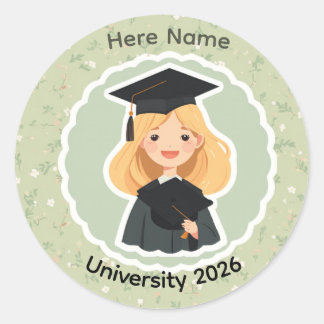 Adesivo Cute Girle  Graduation Sticker