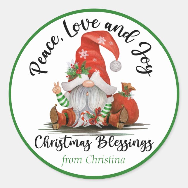 Adesivo Cute Gnome Christmas Blessings Personalized (Frente)