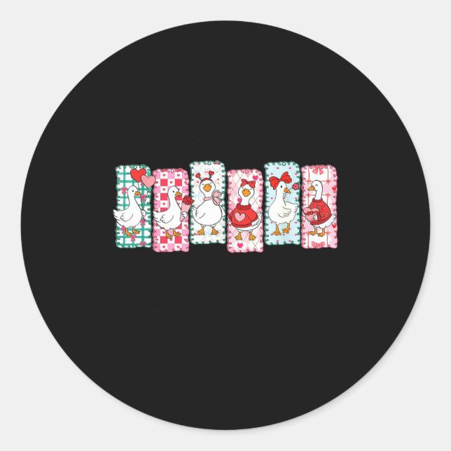 Adesivo Cute Goose Valentine Coquette,duck Funny Gift Tee  (Frente)