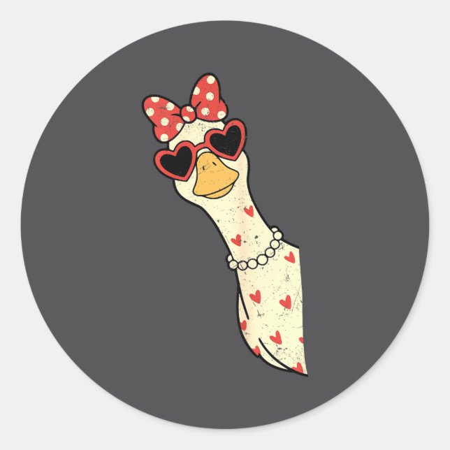 Adesivo Cute Goose Xoxo Be Mine Happy Valentine's Day Wome (Frente)