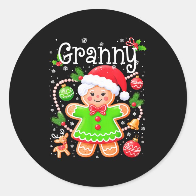 Adesivo Cute Granny Gingerbread Family Matching Christmas  (Frente)