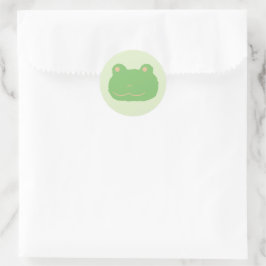 Adesivo  Cute  Green Frog Illustration Classic Round Stick