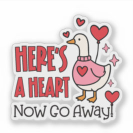 Adesivo Cute Grumpy Goose Funny Heart Balloon
