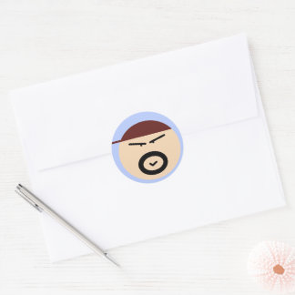 Adesivo Cute Grumpy Man Circle Sticker