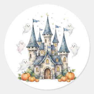 Adesivo Cute Halloween Castelo Fantasmas Abóbora Crianças
