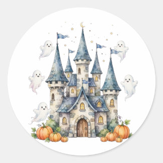Adesivo Cute Halloween Castelo Fantasmas Abóbora Crianças
