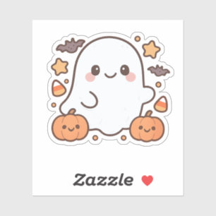 Adesivo Cute Halloween Ghost Clipart, Divertido e Cute Spo
