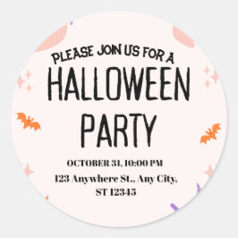 Adesivo Cute Halloween Party Invitation