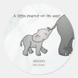 Adesivo Cute Hand Drawn Elephant Little Peanut on its way
