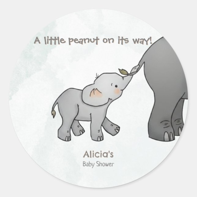 Adesivo  Cute Hand Drawn Elephant Little Peanut on its way (Frente)