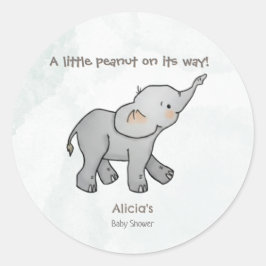 Adesivo Cute Hand Drawn Elephant Little Peanut on its way