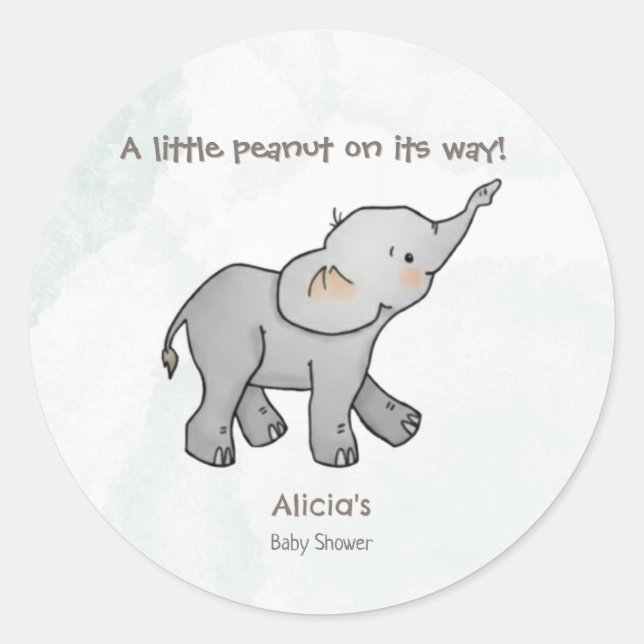 Adesivo  Cute Hand Drawn Elephant Little Peanut on its way (Frente)