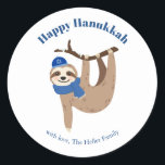 Adesivo Cute Hanukkah Sloth<br><div class="desc">Ladeira de Hanukkah bonita personalizada design.</div>